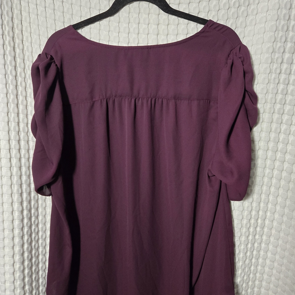 Torrid Plum Button-Up Blouse - Picture 2 of 3